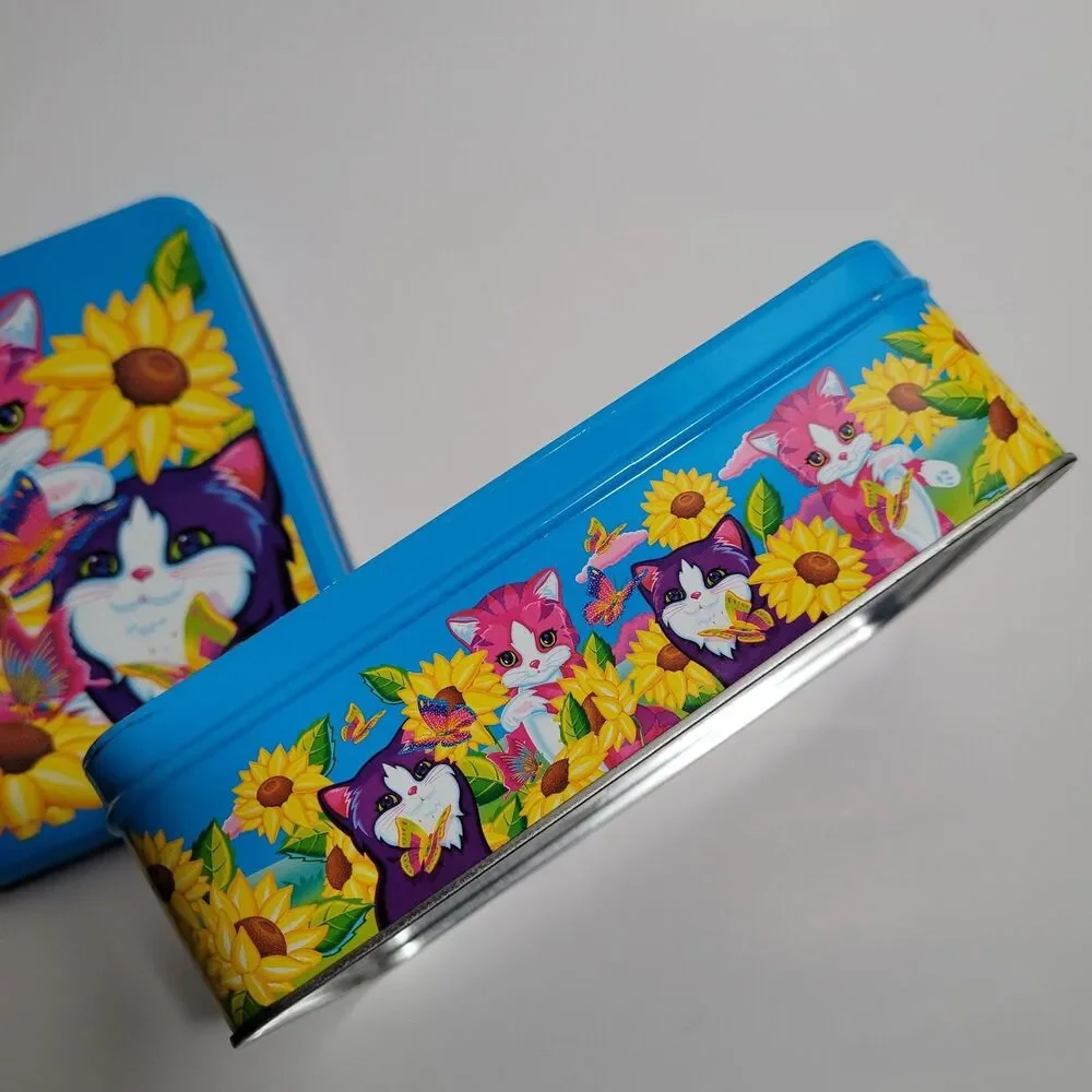 Lisa Frank Sunflower Kittens Collector Tin Playtime Vintage 90s Metal Box Empty
